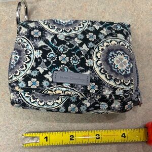 Vera Bradley Quilted Cotton Zip ID Case - Charcoal Medallion- RETIRED print